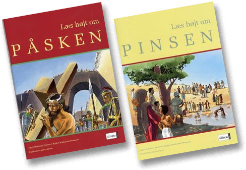 Billedbøger for børn - "Læs højt om påsken" og "Læs højt om pinsen".