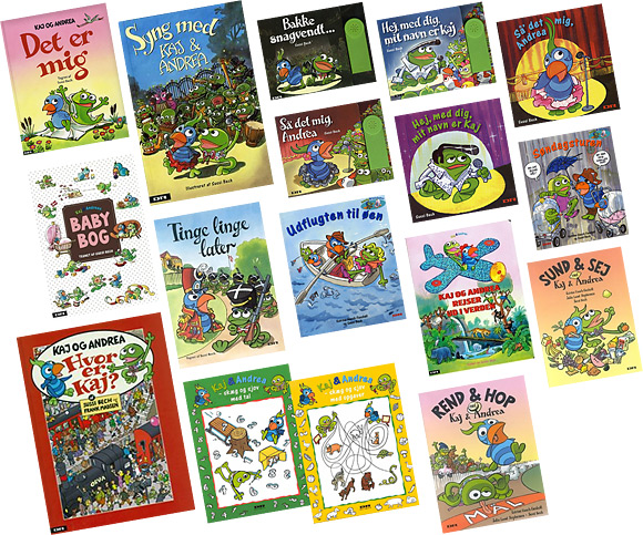 Børnebøger og papbøger for de mindste - Et lille udvalg af "Kaj og Andrea" bøger illustreret af Sussi Bech.