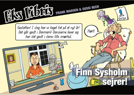 Eks Libris 10 Finn Sysholm sejrer Sussi Bech Frank Bruun Madsen satire Weekendavisen Finn Sysholm